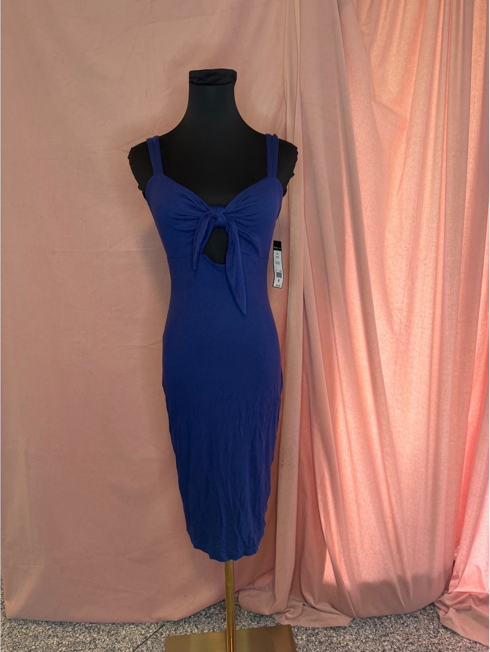 BCBG Paris Navy Tie Front Dress XS (0-2)